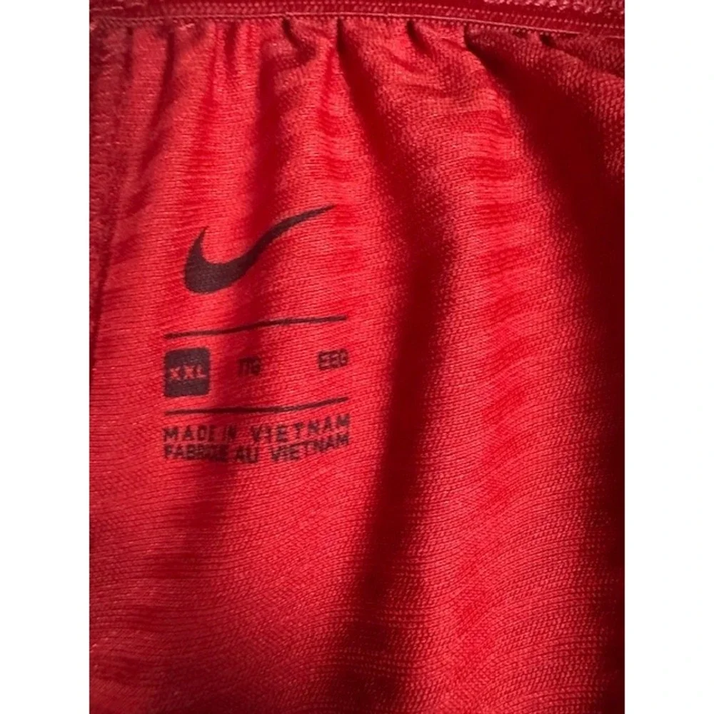 Nike Athletic Shorts Mens XXL Red Mesh‎ Basketball Swoosh Pockets Drawstring